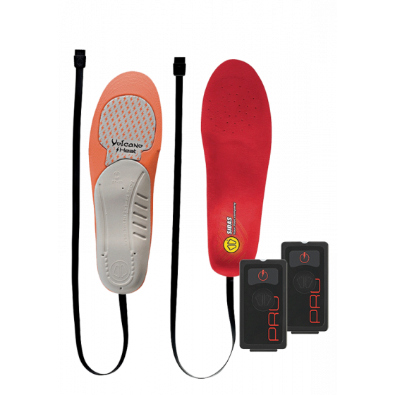 Heated insoles and batteries pack