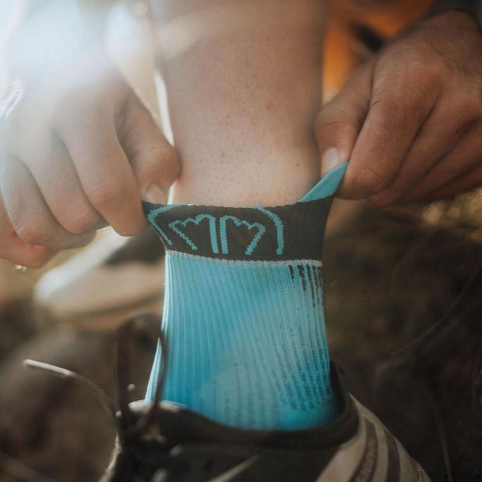 Chaussettes de course à pied - Run Ultra noir/turquoise