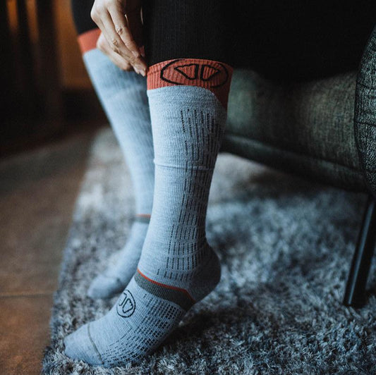 Ski socks - Ski Merino Performance women grey/coral