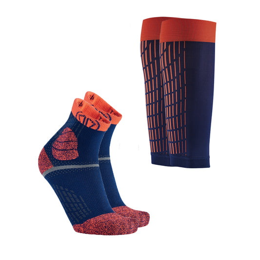 Trail Protect Socken + Ultralight Run Calf blau/orange